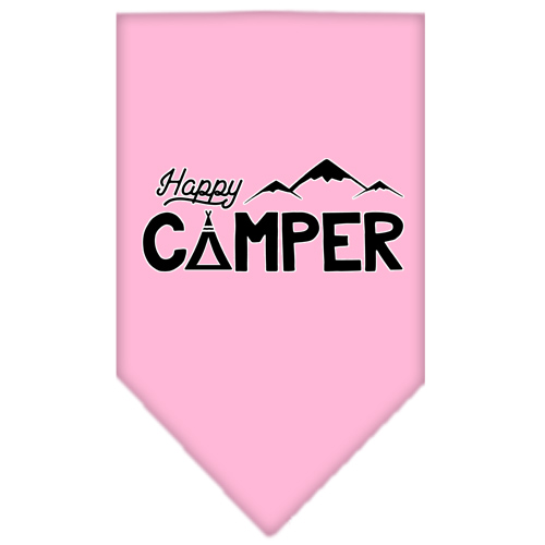 Happy Camper Screen Print Bandana Light Pink Small